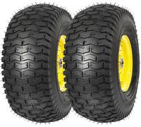 RONPOW 15x6.00-6nhs Lawn Mower Tires, Riding Lawn Mower and Tractor Tires, 15x6x6 Tire and Wheel Front Tires Assembly, with 3/4" and 5/8" and 1/2" Bearing, 3" Offset Hub, Load 400Lbs, 2Pack Yellow