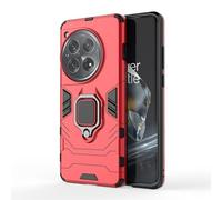 RonRun Case for OnePlus 12 Cover with Metal Finger Ring Holder Scratch-Resistant and Shockproof Compatible Magnetic Car Mount, red…