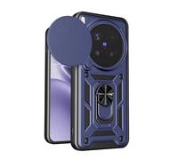 RonRun Case for Vivo X300 Pro 5G, Ultra Slim TPU+PC 360° Rotatable Stand & Slide Camera Cover, Magnetic Car Mount Compatible, Shockproof Scratch Resistant Phone Protective Case,Blue