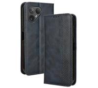 RonRun Fairphone 5 Case, PU Leather Folio Mobile Phone Case with Silicone Shockproof Protective Cover and Credit Card Slots and Flip Stand Compatible for Fairphone 5, blue