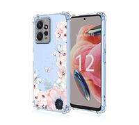 RonRun for Nokia C32 Phone Case Slim TPU Painting Flower Pattern Transparent Anti Fall Protective, Compatible with Nokia C32, Butterflies and Flower