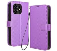 RonRun for UMIDIGI G5 Mecha Case, Flip Phone Case with Card Holders, PU Leather Full Protective Book Cover, Shockproof, purple
