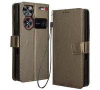 RonRun for ZTE nubia Z60 Ultra Case, Flip Phone Case with Card Holders, PU Leather Full Protective Book Cover, Shockproof, brown