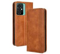 RonRun OSCAL C70 Case, PU Leather Folio Mobile Phone Case with Silicone Shockproof Protective Cover and Credit Card Slots and Flip Stand Compatible for OSCAL C70, brown