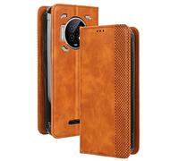 RonRun Oukitel WP19 Case, PU Leather Folio Mobile Phone Case with Silicone Shockproof Protective Cover and Credit Card Slots and Flip Stand Compatible for Oukitel WP19, brown