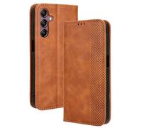 RonRun Samsung Galaxy A15 Case, PU Leather Folio Mobile Phone Case with Silicone Shockproof Protective Cover and Credit Card Slots and Flip Stand Compatible for Samsung Galaxy A15, brown