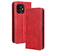 RonRun UMIDIGI G5 Mecha Case, PU Leather Folio Mobile Phone Case with Silicone Shockproof Protective Cover and Credit Card Slots and Flip Stand Compatible for UMIDIGI G5 Mecha, red