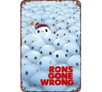 Ron's Gone Wrong Movie Poster Retro Funny Metal Tin Sign, Outdoor Home Wall Decoration 8x12inch
