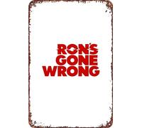 Ron's Gone Wrong Movie Poster Retro Funny Metal Tin Sign, Outdoor Home Wall Decoration 8x12inch