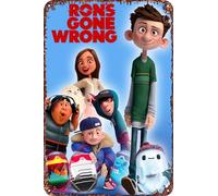 Ron's Gone Wrong Movie Poster Retro Funny Metal Tin Sign, Outdoor Home Wall Decoration 8x12inch