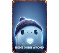 Ron's Gone Wrong Movie Poster Retro Funny Metal Tin Sign, Outdoor Home Wall Decoration 8x12inch