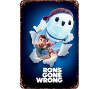 Ron's Gone Wrong Movie Poster Retro Funny Metal Tin Sign, Outdoor Home Wall Decoration 8x12inch