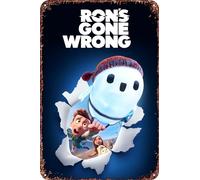 Ron's Gone Wrong Movie Poster Retro Funny Metal Tin Sign, Outdoor Home Wall Decoration 8x12inch