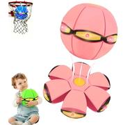 ronsalo Children's Bouncing Ball, Magic Flying Saucer, Bouncy Ball, Parent-Child Interaction, Dual Form Freely Switchable with 6 Light (E)