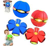 ronsalo Children's Bouncing Ball, Magic Metaball, Magic Flying Saucer, Bouncy Ball, Parent-Child Interaction, Dual Form Freely Switchable with 6 Light (A+B)