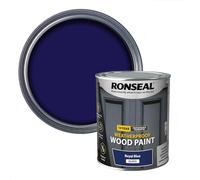 Ronseal 10 Year Weatherproof 2 in 1 Wood Paint Royal Blue Gloss 750ml