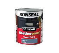 Ronseal WPMBS750 750 ml 10 Year Weatherproof Exterior Satin Finish Wood Paint - Blue