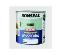 Ronseal 10 Year Weatherproof Satin Wood Paint 2.5L White - No Primer Needed, Weatherproof in 1 Hour, Won't Crack or Peel (38795)