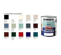 Ronseal 10 Year Weatherproof Wood Paint 750ml Satin Gloss 2in1 No Primer Needed