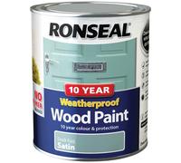 Ronseal 38792 10 Year Weatherproof Wood Paint Duck Egg Blue Satin 750Ml