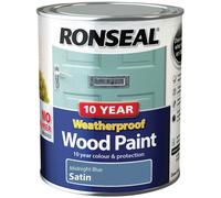 Ronseal 10 Year Weatherproof Wood Paint Midnight Blue Satin 750ml RSL38788
