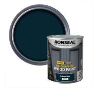 Ronseal 10 Year Weatherproof Wood Paint Midnight Blue Satin Exterior Protector Wood Paint, 750Ml Tin