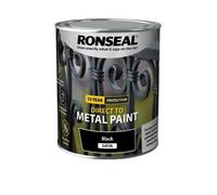 Ronseal 15 Year Direct To Metal Paint - Satin - Black - 750Ml