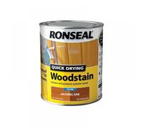 Ronseal QDWSNO750 750 ml Satin Finish Quick Dry Woodstain - Natural Oak