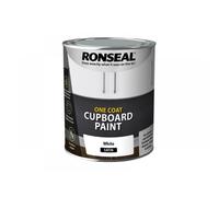 Ronseal One Coat Cupboard Paint Water Based, White - Satin 750ml