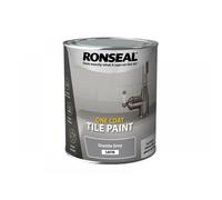 Ronseal One Coat Tile Paint Granite Grey Satin 750ml RSLOCTPGS750