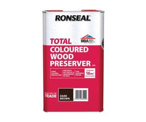 Ronseal 38590 Trade Total Wood Preserver Dark Brown 5 Litre Rslttwpdb5L