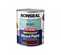 Ronseal 10 Year Weatherproof Wood Paint Dark Oak Gloss 750ml RSL38774