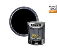 Ronseal 38786 10 Year Weatherproof Wood Paint Black Satin 750ml
