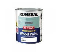 Ronseal 38787 10 Year Weatherproof Wood Paint White Satin 750Ml