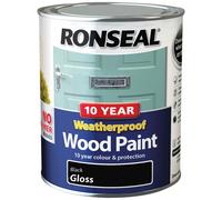 Ronseal 38787 10 Year Weatherproof Wood Paint White Satin 750ml