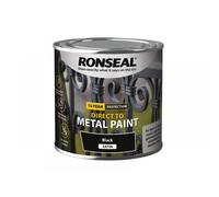 Ronseal 39180 Direct To Metal Paint Black Satin 250Ml