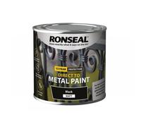 Ronseal 39181 Direct To Metal Paint Black Matt 250Ml