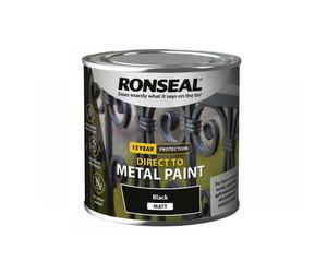Ronseal 39181 Direct To Metal Paint Black Matt 250Ml