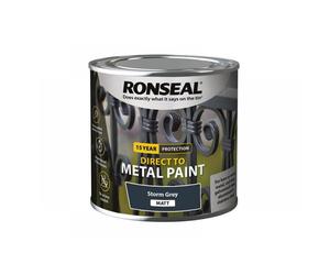 Ronseal 39192 Direct To Metal Paint Storm Grey Matt 250Ml