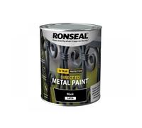 Ronseal Direct to Metal Paint Black Satin 750ml RSLDTMBS750