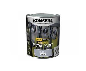 Ronseal 39204 Direct To Metal Paint Steel Grey Gloss 750Ml