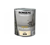 Ronseal 39375 One Coat Tile Paint Ivory Satin 750Ml