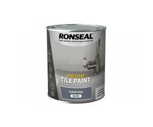 Ronseal 39376 One Coat Tile Paint Cobalt Grey Gloss 750Ml