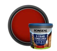 Ronseal 5 Year Fence Life+ Red Cedar Matt Exterior Shed & Fence Protector Wood Paint, 9L Tub