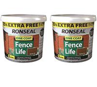 Ronseal 5L One Coat Fence Life Fence Paint Bundle Deal 2 for 49.99-2 x 5L tubs = 10L - Medium Oak