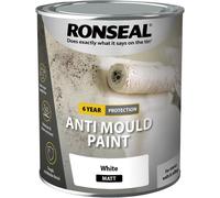 Ronseal 6 Year Anti Mould Paint White Matt 750ml Scrubbable Damp Ceiling Paint