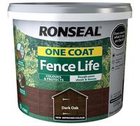 Ronseal 9L One Coat Fence Life Paint - Dark Oak