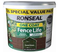 Ronseal 9L One Coat Fence Life Paint - Forest Green