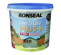 Ronseal 9L UV Fence Life+ Paint - Sage | Tough Fence & Shed Treatment, Weatherproof Up to 5 Years