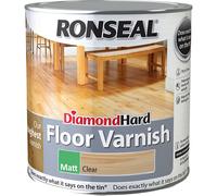 Ronseal Diamond Hard Floor Varnish Clear Matt 2.5L - Ultra-Durable Finish, Fast Dry, Low Odour, Non-Yellowing